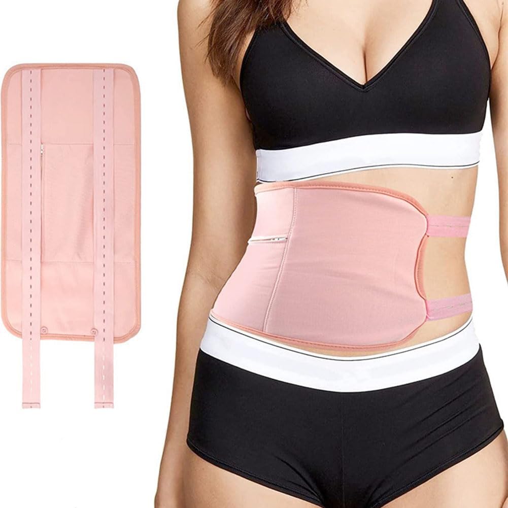 Castor Oil Pack Wrap, Adjustable Reusable Castor Oil Packs for Liver Detox, Improved Sleep, and Relief from Constipation (Castor Oil Not Included), Pink