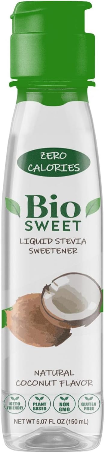 BioSweet Stevia Drops - Coconut Flavor | Zero Calorie Liquid Sweetener | Non GMO, Keto & Diabetic Friendly, Gluten Free, Vegan | Nothing Artificial | 3,000 drops (5.07 Fl Oz)