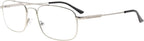 Eyekepper Blue Light Blocking Readers Memory Titanium Computer Reading Glasses Men Women, Transparent Lens (Silver,+1.75)