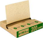 EcoDispose 6" x 10-1/2" Precut POP UP Deli Paper Sheet Pack of 200, kraft ,Interfolded Heavy Paper for Food Wrap and Serving