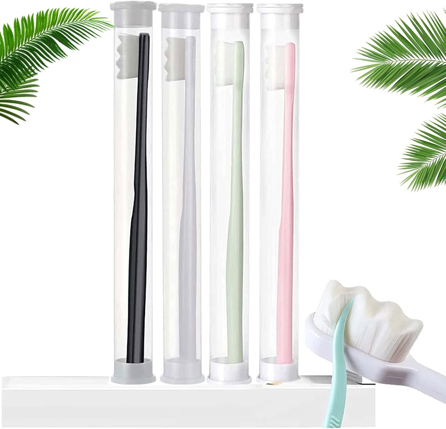 4Pack BREVI Nordic-Inspired Premium Nano Toothbrush, Wave Bristle, Ultra-fine Soft Toothbrush with 20000 Soft Bristles, for Sensitive Gums and Teeth