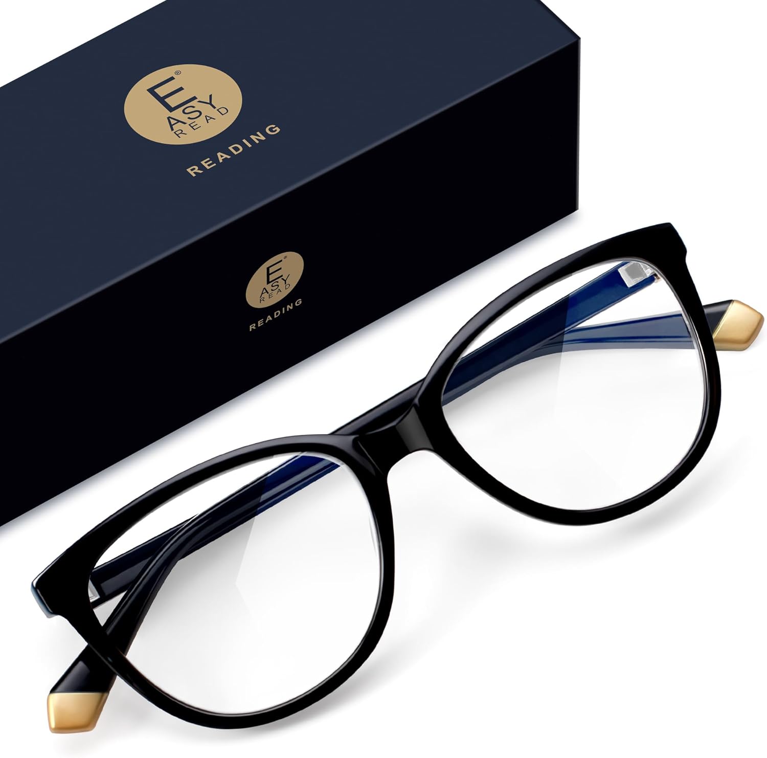 EASY READ Reading Glasses for Women,Cat Eye Computer Blue Light Blocking Readers