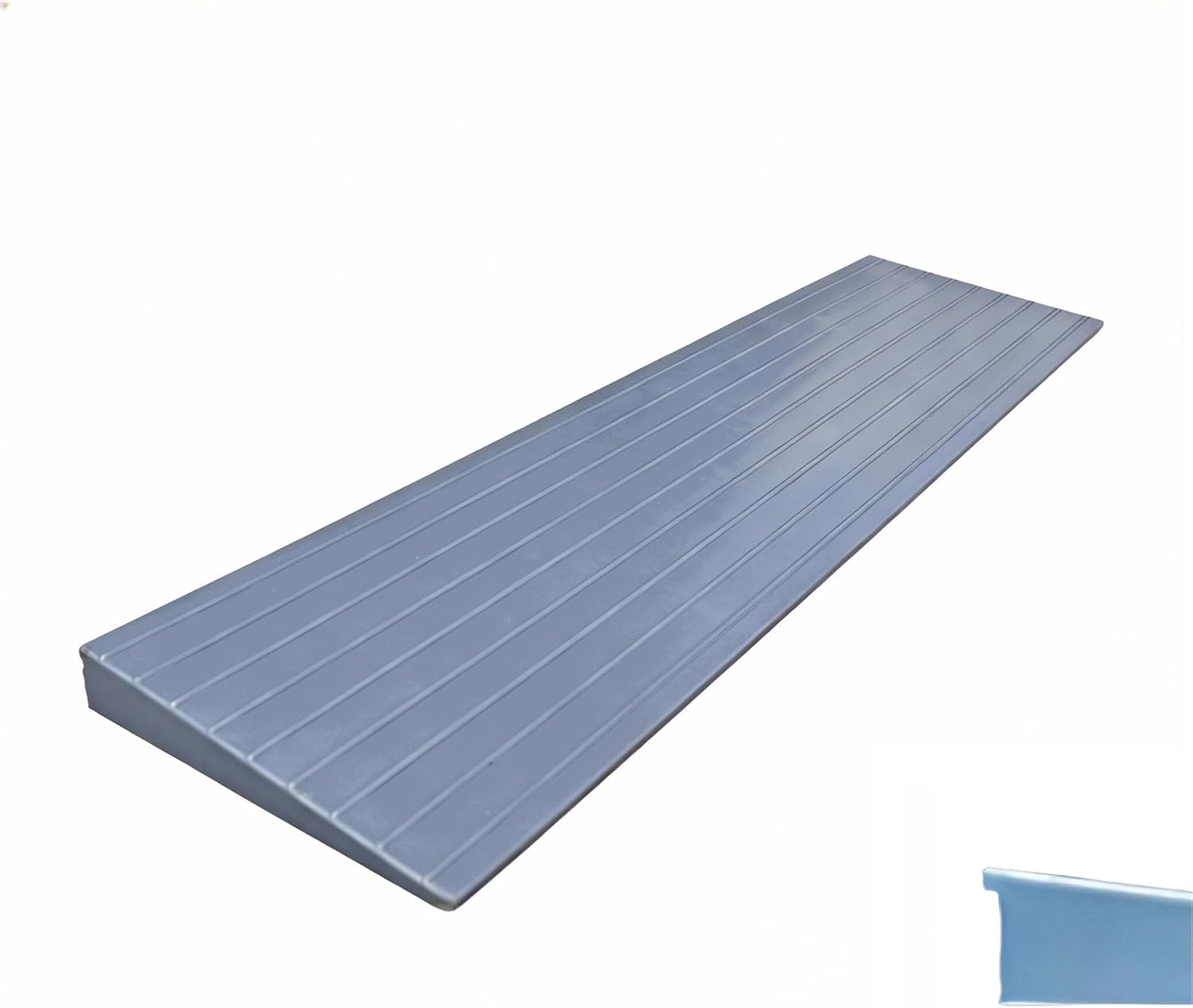 Threshold Ramp for Doorways 1" Rise- Odorless Indoor Entry Ramp- Non-Slip& Cuttable Handicap Ramp for Wheelchairs, Robot Vacuum Cleaners, Scooters, Strollers- Fog Blue- 1″Rise (31.5″×7.1″) with Lip