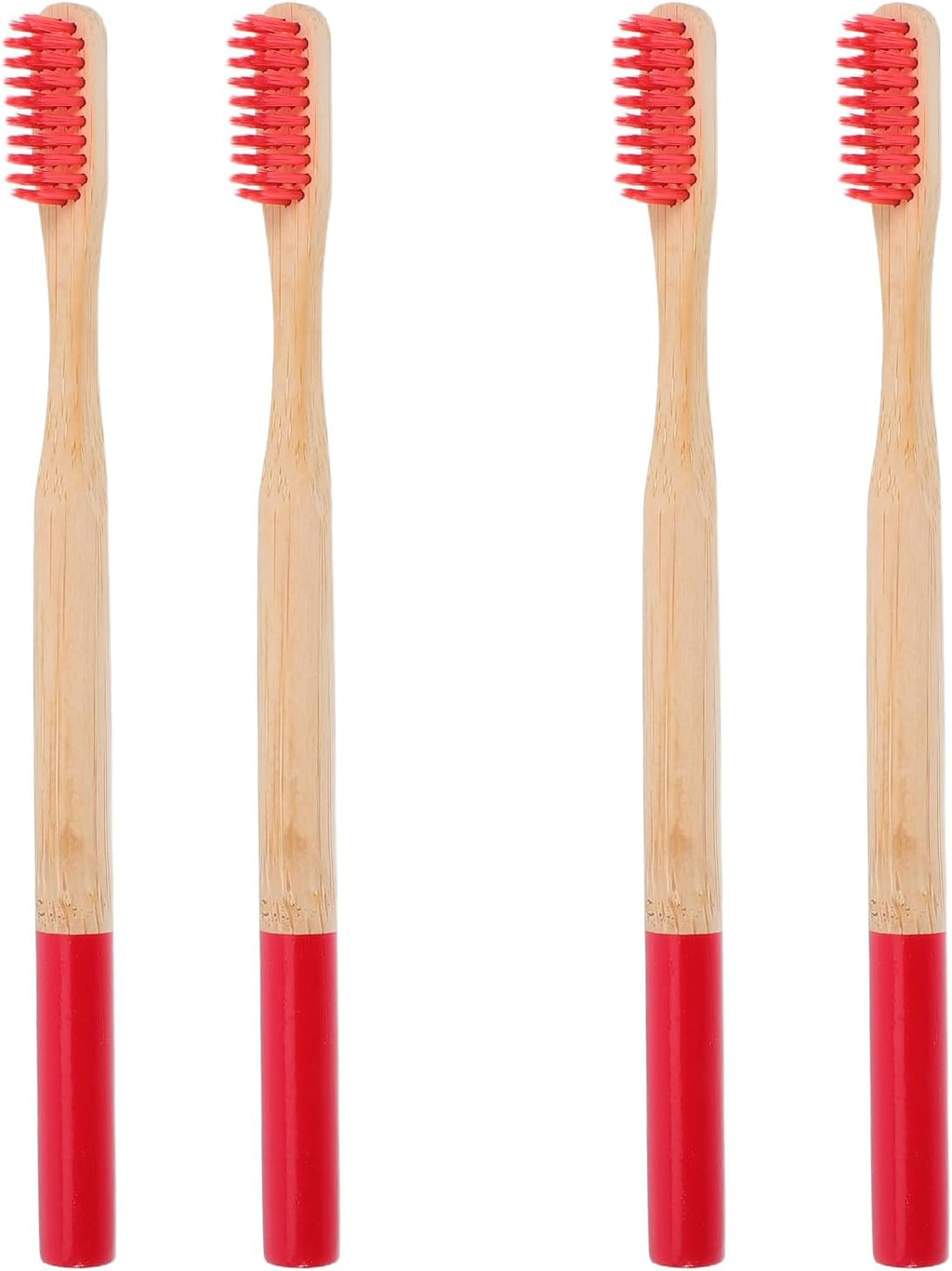 FRCOLOR 4Pcs Bamboo Toothbrushes for Adults with Soft Bristles Eco Friendly Manual Toothbrush Set Ergonomic Non Slip Handle for Travel and Home Use