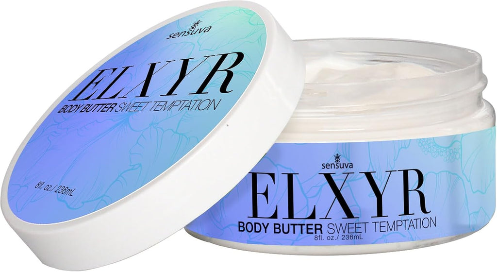sensuva ELXYR Body Butter | Sweet Temptation | Hydrating & Moisturizing Skincare for Very Dry Skin | Shea Butter & Vitamin E | 8 oz.