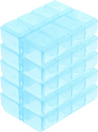 GLEAVI Small Airtight Pill Storage Boxes - Portable Travel Tablet Organizer with 5 Compact Containers for Daily Medication Lightweight and Durable Household Pill Cases 2.91X2.44X0.78In