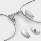 Screw-in Metal Glasses Nose Pad 2Pairs, Anti-Slip Titanium Glasses Nose Pieces, Replacement Nose Pieces Pads for Glasses Sunglasses with Screws and 3-in-1 Screwdriver(L,Silver)