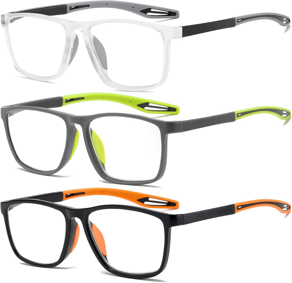 Reading Glasses for Men Sporty Design TR90 Blue Light Blocking Reader Comfortable and Flexible Lightweight +2.5