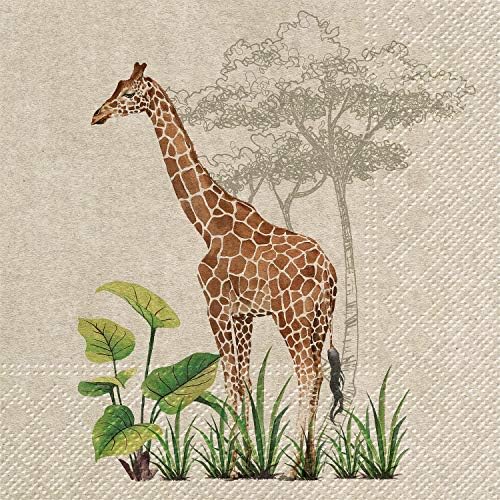 Abbott Collection Luncheon We Care Giraffe Napkins. 20 Pack-6.5" Sq