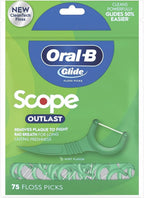 Oral B Glide Dental Floss Picks, Complete With Scope Outlast, Mint, 75 Count, Pack Of 6