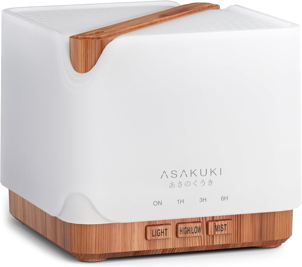 ASAKUKI Essential Oil Diffuser for Home, Large 700 ml Humidifier with Automatic Shut-Off, Scent Aromatherapy Diffuser with 7 LED Lights for Living Room, Kitchen, Bedroom, Hotel, Gift for Mom - Yellow