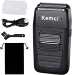 kemei Men's Reciprocating Cordless Razor Razor Electric Rechargeable Razor Precision Beard Sideburn Trimmer Razors Twin Blade Multifunction Grooming Razor…