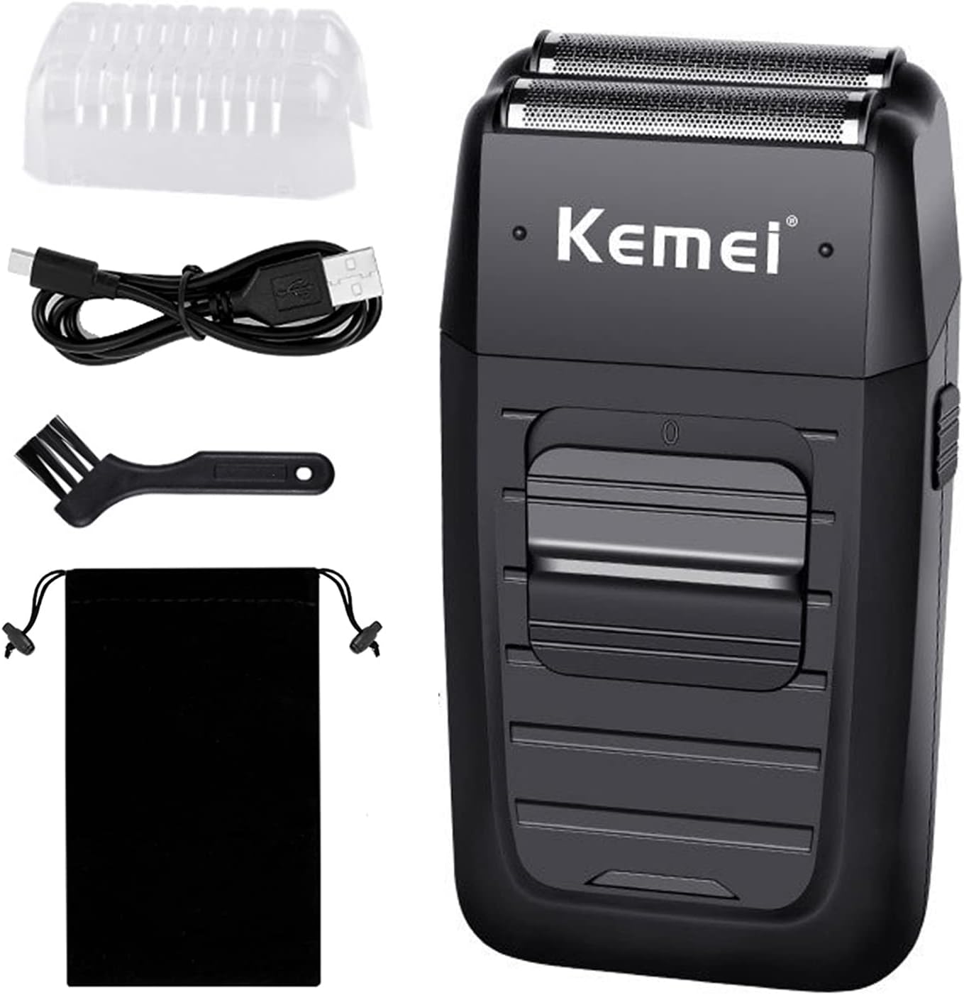 kemei Men's Reciprocating Cordless Razor Razor Electric Rechargeable Razor Precision Beard Sideburn Trimmer Razors Twin Blade Multifunction Grooming Razor…