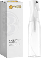 BeautifyBeauties Spray Bottle For Hair – Continuous Mister Spray Bottle for Hairstyling, Cleaning, Plants, Pets, Barbers, Salons, Essential Oil Scents (Clear, 16.9oz/500ml) 11" H x 2.6" L
