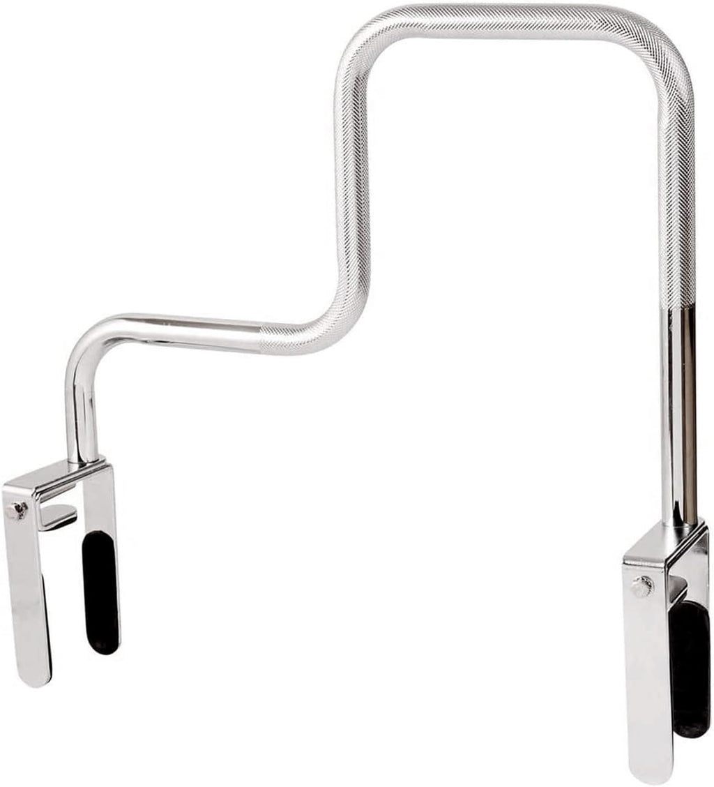 DMI Chrome Plated Adjustable Grab Bars for Bathtub and Showers for Seniors, Rust-Resistant Safety Rail with Textured Non-Slip Handle, 250 lb Capacity, Brackets Fit 3.3" - 5.8” Tub Walls