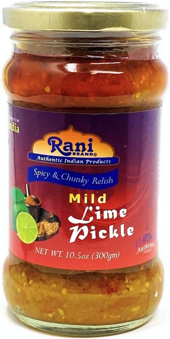 Rani Lime Pickle Mild (Achar, Indian Relish) 10.5oz (300g) Glass Jar ~ Vegan | Gluten Free | NON-GMO | No Colors | Popular Indian Condiment, Indian Origin