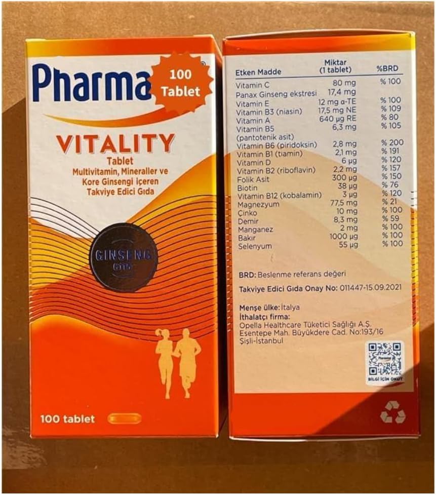 Pharrmatonn Advance Multiviatamin and Mineral Caplets Normal Function of The Immune System 100 Capsules Easy to Swallow