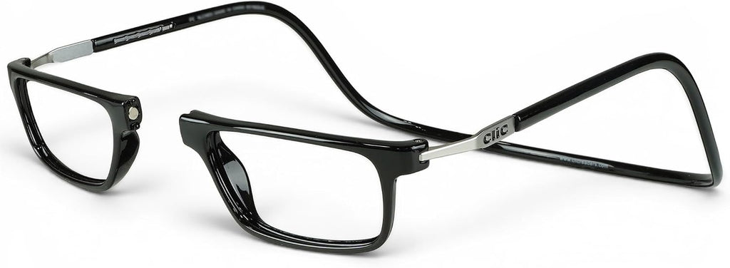 Clic Magnetic Reading Glasses - Adjustable Neck Hanging Readers - Secure Fit with Rigid Headband - Executive XL (XL-XXL, Black, 2.00)