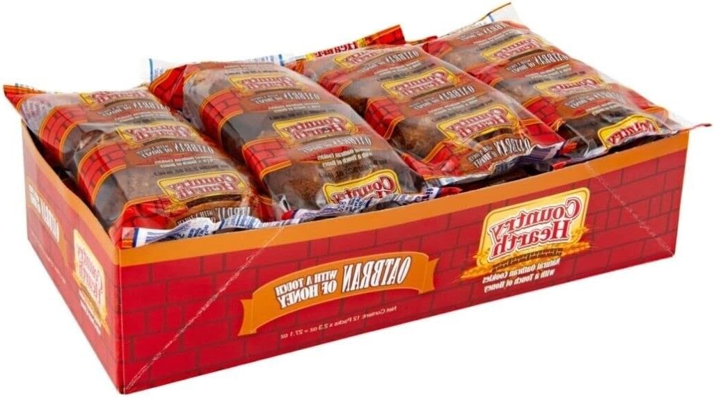 Country Hearth Natural Oatbran Cookies with a touch of honey 12 packs of 2.3 oz