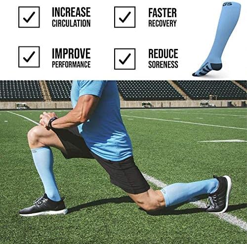 Go2Socks Compression Socks for Men Women Nurses Runners 20-30mmHg Medical Stocking Athletic (New Black, L)