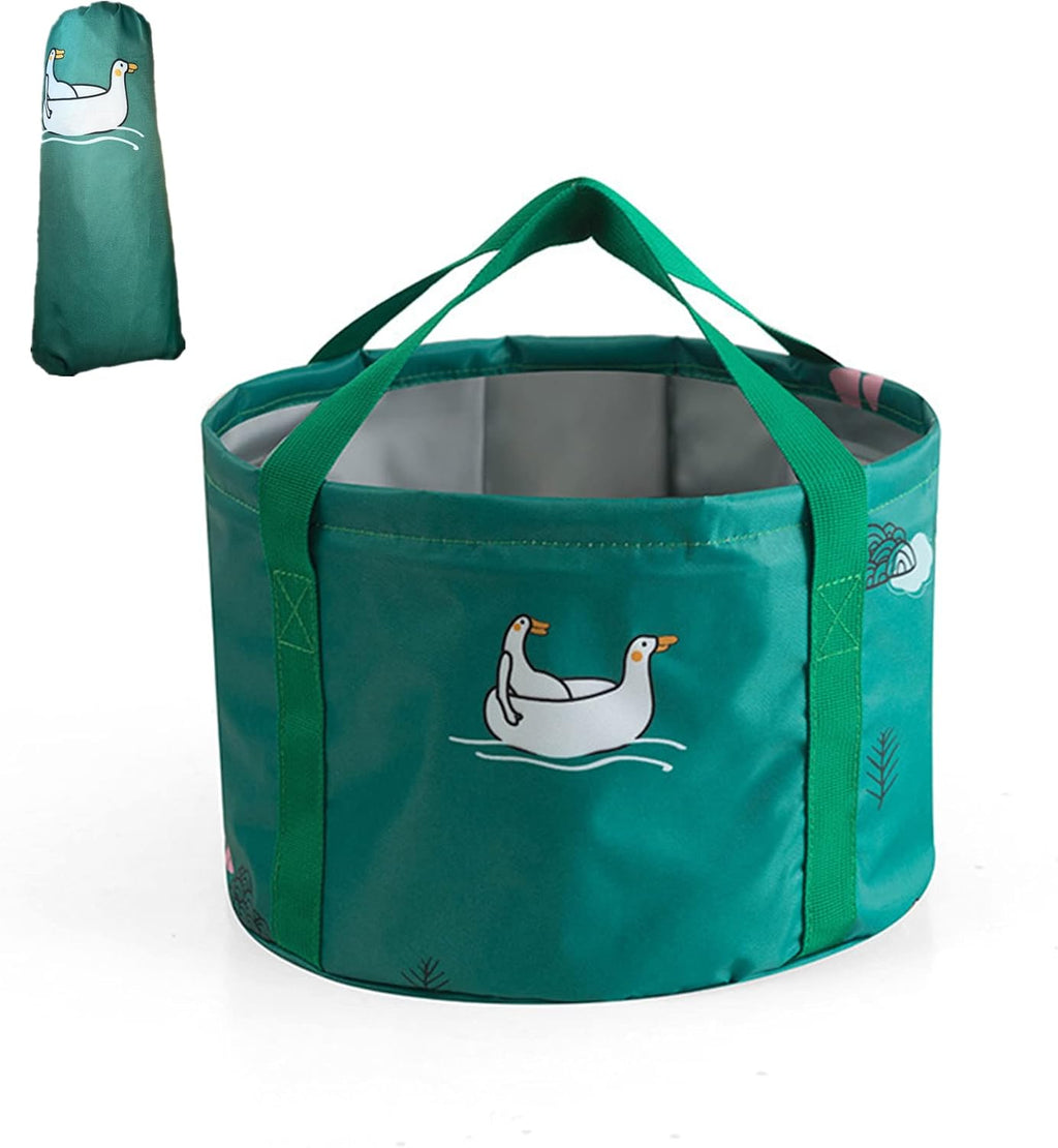 14L Collapsible Foot Soak Basin Tub Bag for Soaking Feet, Portable Pedicure Foot Spa Bath Foldable Feet Soaker Bucket for Travel Camping, SpringGreen