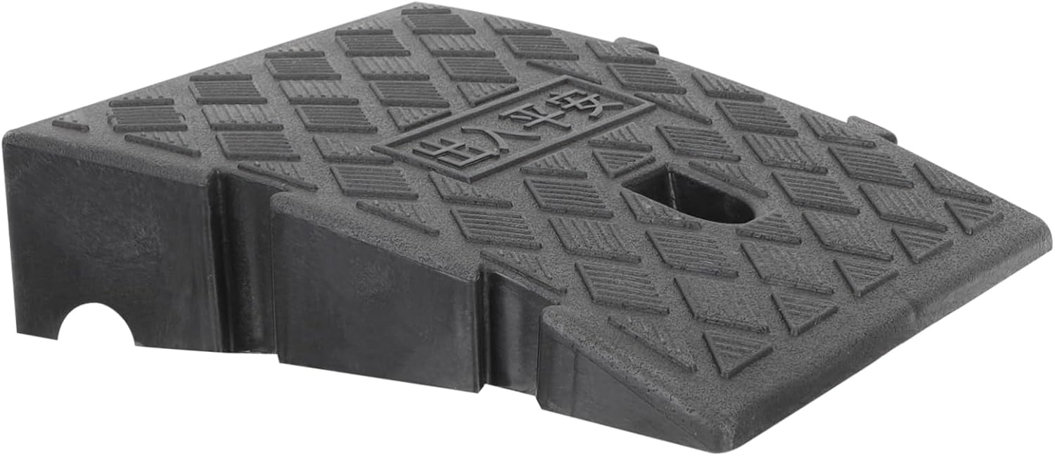 Portable Outdoor Plastic Slope Ramp Pad 10.43X10.03X2.75In Threshold Ramp with Anti-Skid Diamond Texture and Secure Screw Groove for Vehicle and Mobility Scooter Access