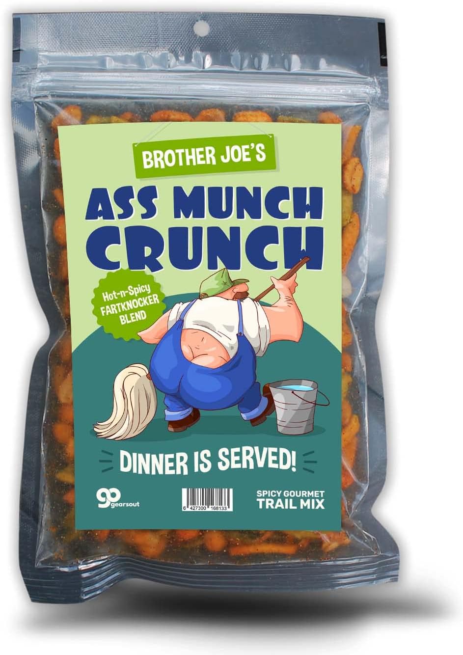 Ass Munch Crunch Trail Mix - Snack Gift for Spice Lovers Spicy Fartknocker Blend Crunchy Snacks for Teens and Adults Resealable Bag Made in the USA