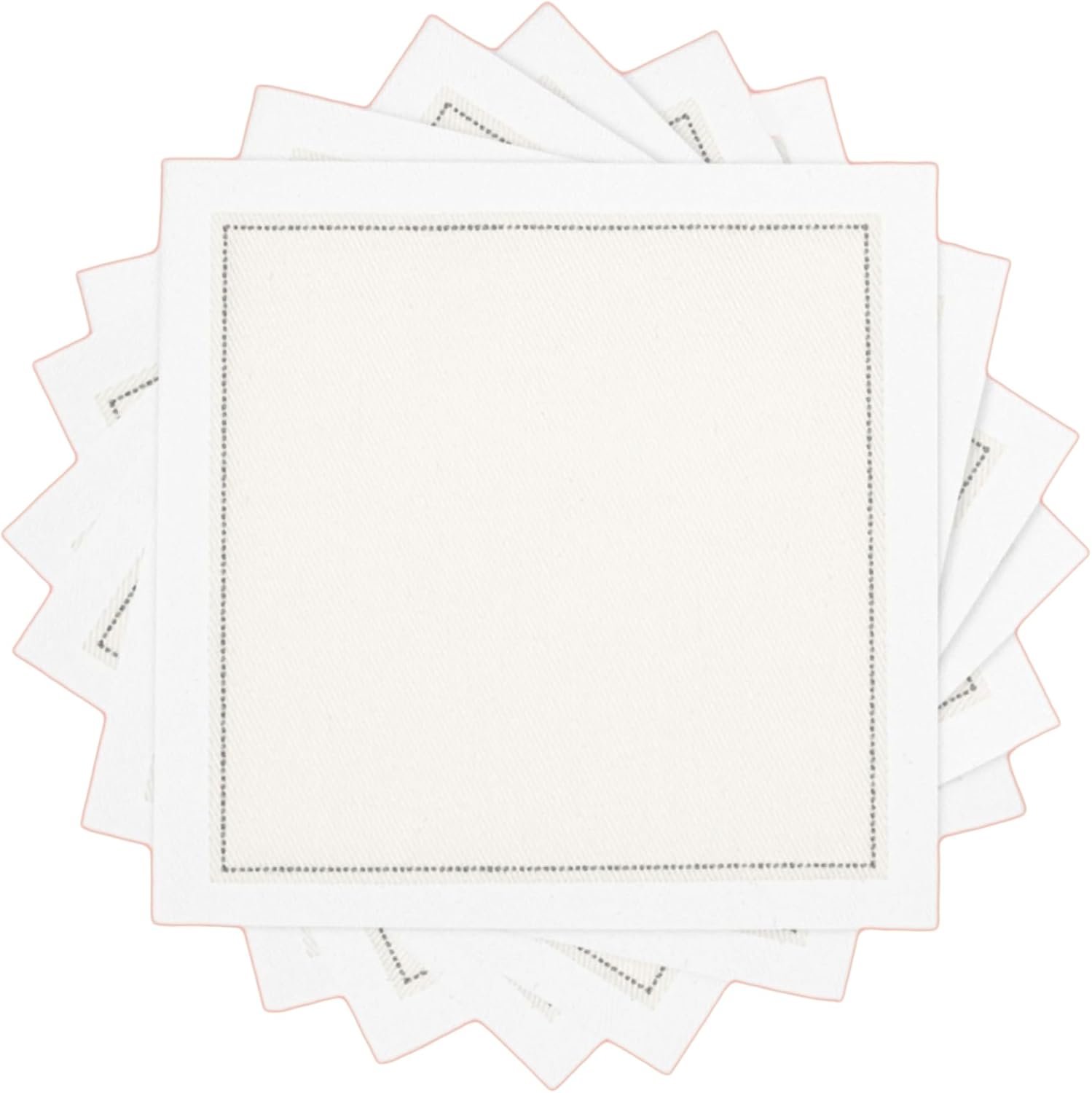 Five Star Napkins Cotton Cocktail Napkins, Beverage Napkin, Bar Napkin, Party Napkins, Small Napkins, Napkins for Events, Holidays, Weddings, Parties 4.5" x 4.5" - Single Use (50 x) Ecru