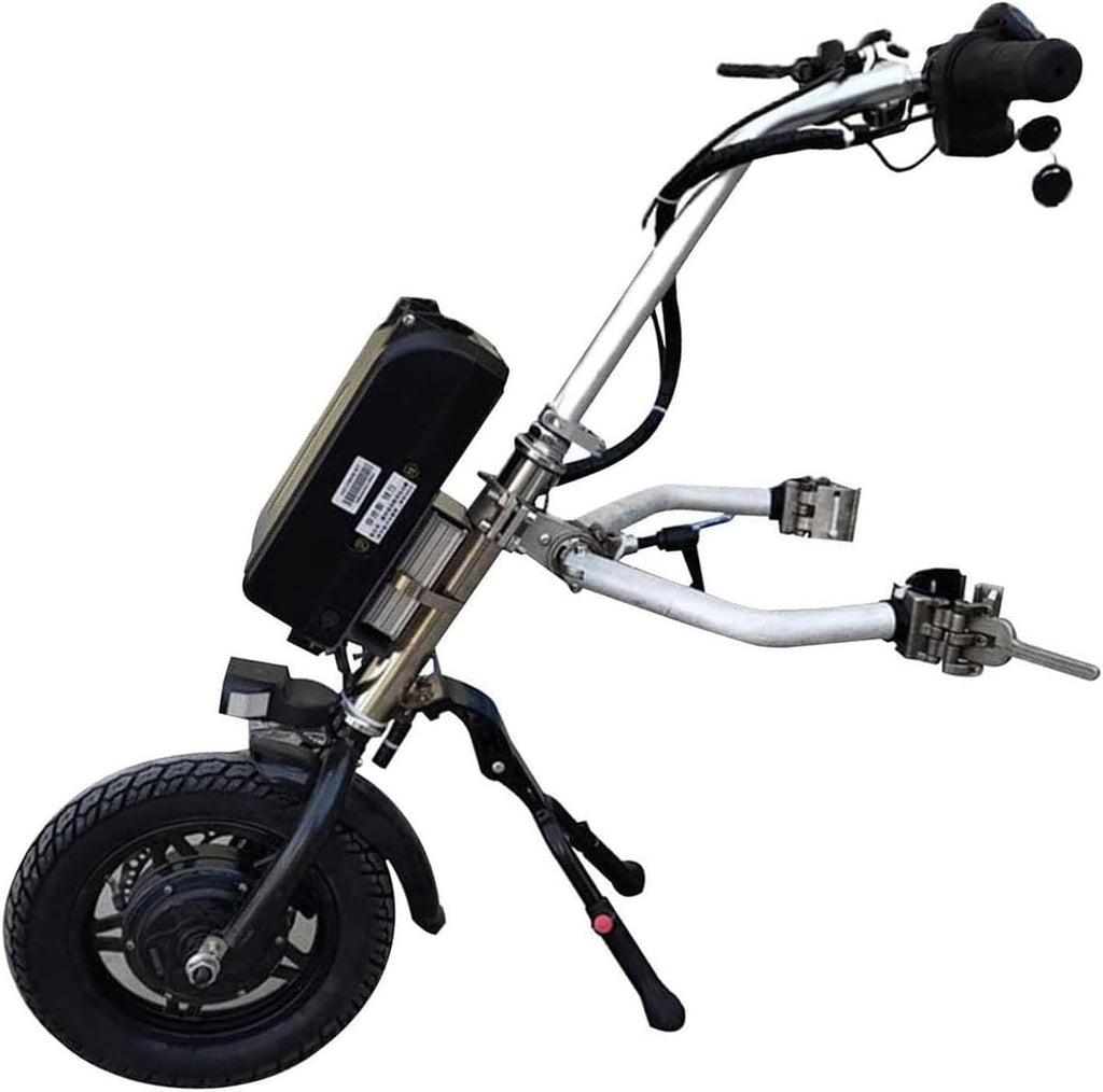 500W Electric Handcycle Wheelchair Attachment, Wheelchair Pull Device, Rehabilitation Therapy Electric Wheelchair Conversion Kit with Front Light and Shock Absorber (A)