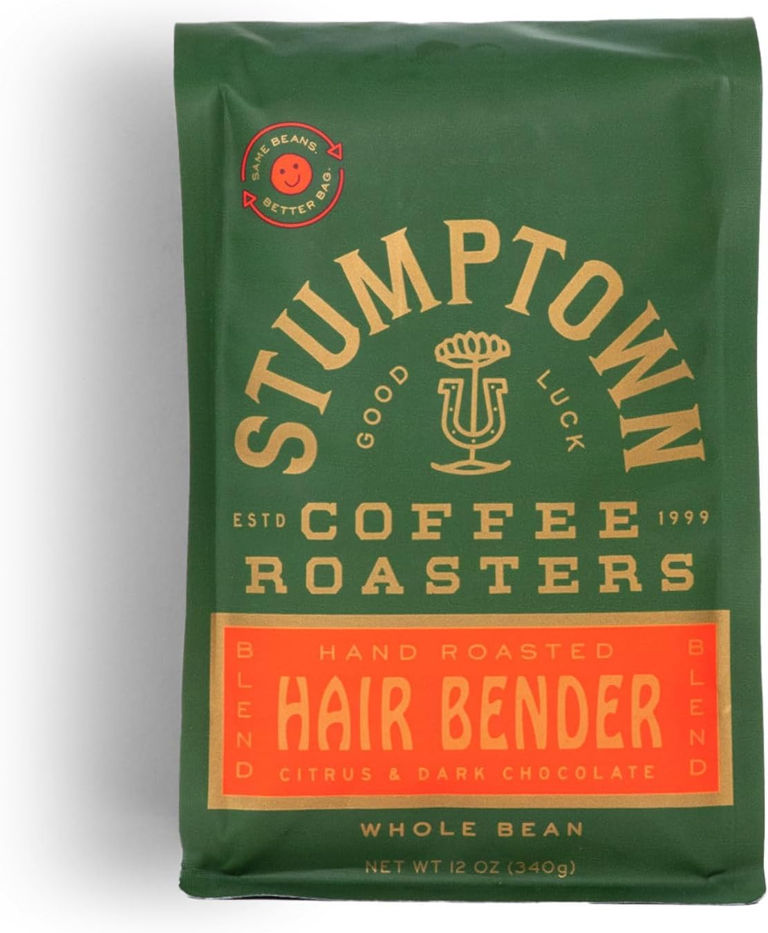 Stumptown Coffee Roasters, Medium Roast Whole Bean Coffee, 100% Arabica Coffee - Hair Bender 12 Ounce Bag with Flavor Notes of Citrus and Dark Chocolate