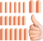 20 Pcs Gel Finger Protectors, Finger Caps Silicone Fingertips Protection, Reusable Soft High Elastic Fingertip Bandages for Relief Fingers Arthritis, Cracked , and Other Fingers Pain(Multi-Size)