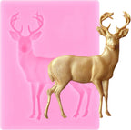 Christmas Deer Elk Silicone Fondant Chocolate Mold For Cake Decorating Cupcake Topper Candy Chocolate Gum Paste Polymer Clay