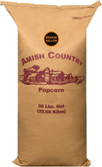 Amish Country Popcorn | 50 LB Medium Yellow Popcorn | Old Fashioned, Non-GMO and Gluten Free (50lb Bag)