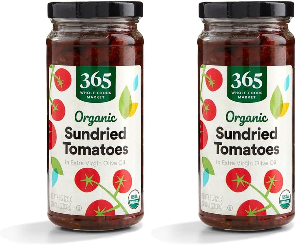 365 by Whole Foods Market, Organic Sundried Tomatoes In Olive Oil, 8.5 Ounce (Pack of 2)