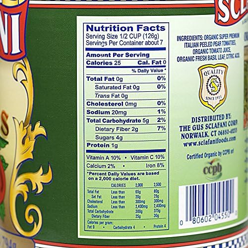 Organic Hand Picked Whole Peeled Plum Tomatoes in 28 Ounce Cans (12 PACK)