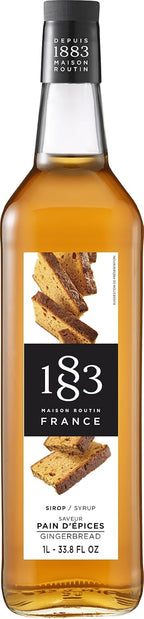 1883 Gingerbread Syrup for Drinks, Made in France, 1 Liter Glass Bottle