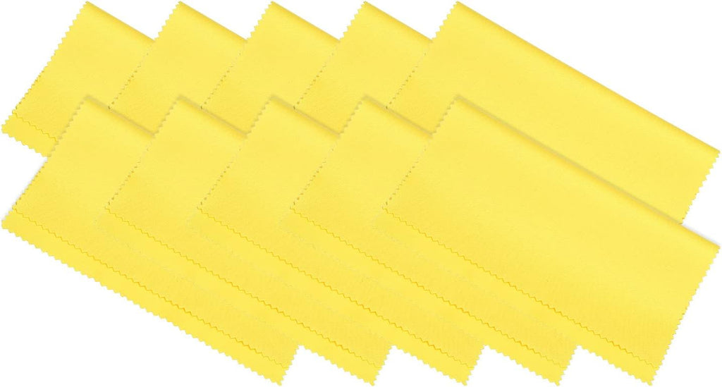 PATIKIL Eyeglass Microfiber Cleaning Cloth 7"x6", 10 Pack Glasses Cleaning Cloth Soft Wipe Screen Cloth for Camera Lens Eyeglasses Screens in Individual Vinyl Pouch, Yellow
