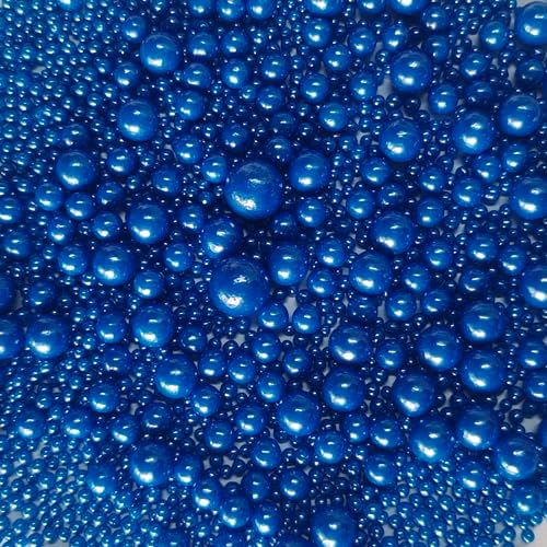 Sentovac Edible Royal Blue Pearl Sugar Sprinkles 4.23oz/ 120g Edible Candy Pearls for Decorating | Edible Cake Cupcake Sprinkles for Christmas | Cake Topper Decorations