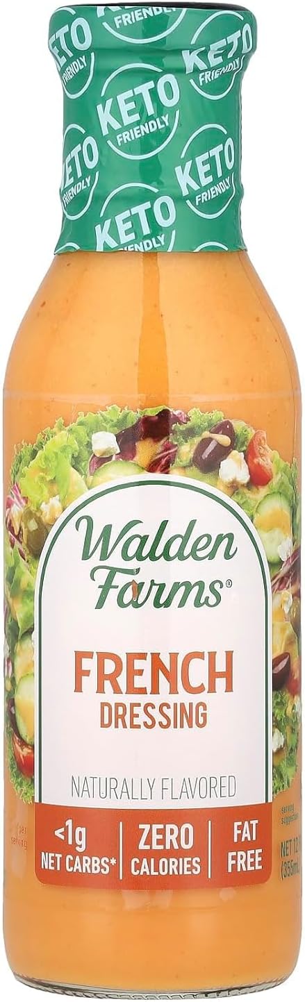 Walden Farms French Dressing – Calorie-Free, Gluten-Free, Low Carb, Keto-Friendly, Sugar-Free, Fat-Free, Dairy-Free Sweet & Tangy French Flavor – 12 oz Bottle