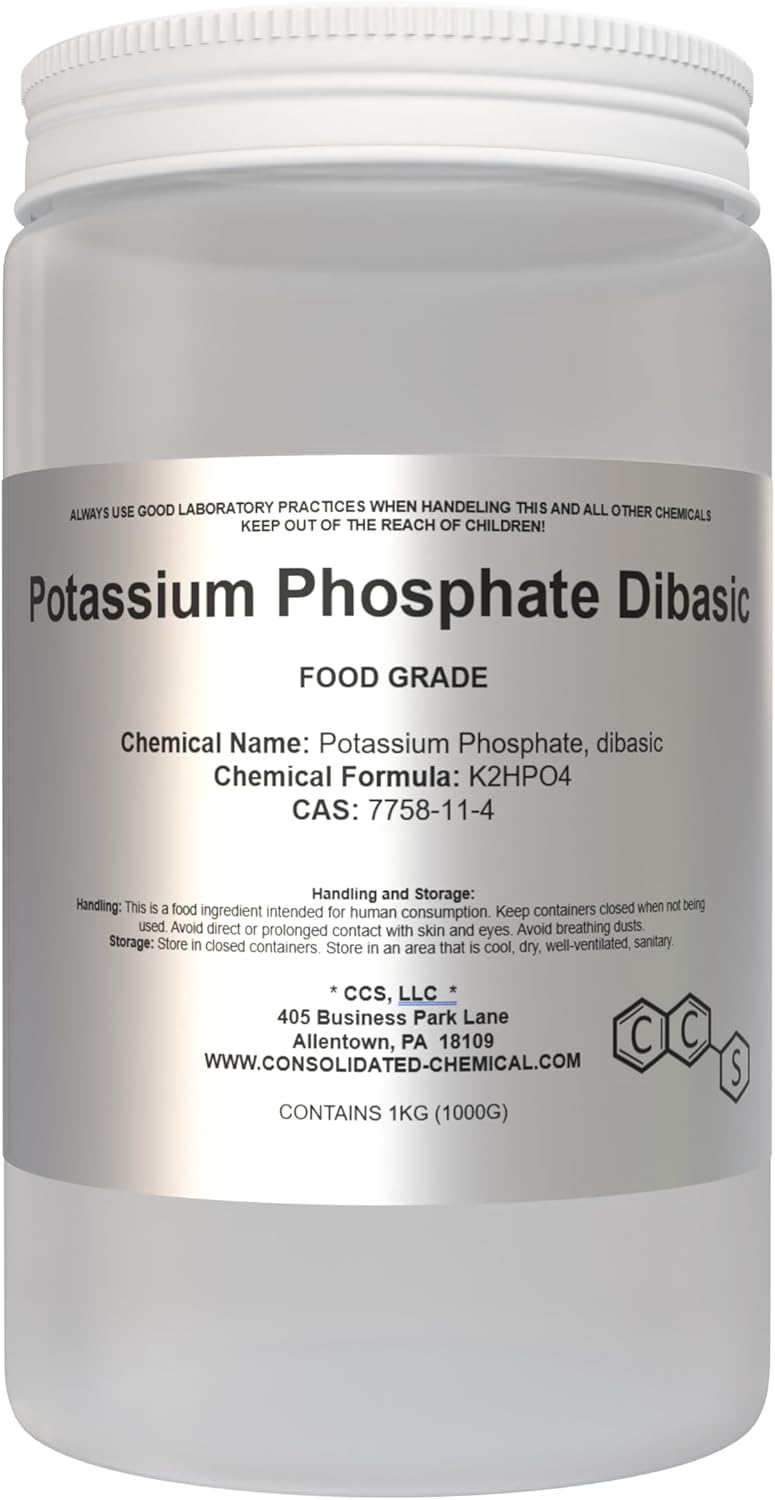 Potassium Phosphate, Dibasic | Food Grade | Kosher & Halal Certified - 500 Grams