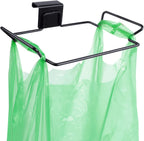 Large Stainless Steel Trash Bag Holder for Kitchen Cabinets Doors and Cupboards, Black