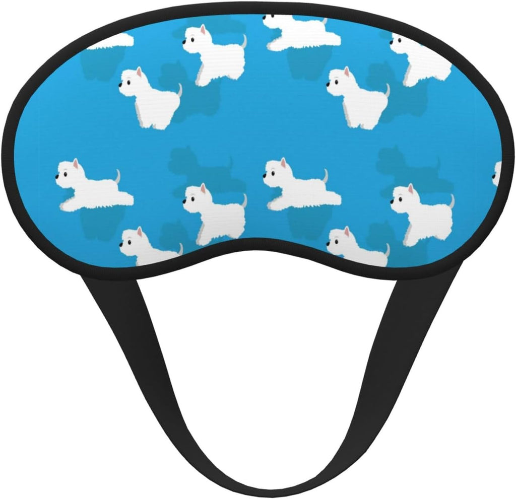 Westie Dogs Pattern Sleep Eye Mask Blindfold for Women Men Travel Work Meditation Yoga