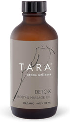 TARA Spa Therapy Detox Body & Massage Oil – Premium Organic Oil for Purification & Rejuvenation, 100% Pure Essential Oils, Juniper, Grapefruit & Cypress, 4 oz