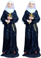 VOSAREA 2pcs Nun Virgin Statue Decorations for Home Table top Decor Goddess Sand Table Adorn Resin Sand Decor Holy Virgin Statue Mother Catholic Figures