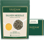 VAHDAM, Silver Pine Needle White Tea Loose Leaf 50g | Caffeine Free, Gluten Free | Pure Unblended Loose Leaf Tea | Vacuum Sealed | Brew As Hot, Iced Or Kombucha Tea