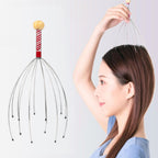Manual Scalp Massager Octopus Head Scratcher - Relaxation and Stress Relief Tool for Head Tingling, Portable Metal Head Massager(Random Color)