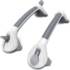 2 Pack 16.5" Suction Grab Bars for Showers with Safety Indicator, No-Drill 4mm Thickened Handicap Shower Handle for Seniors, Non-Slip Bathroom Balance Rail for Smooth Tiles & Tubs