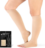 VARCOH Compression Socks for Women,Compression socks Men (S-4XL) Wide Plus Size Compression Socks 20-30 mmHg Knee High Open Toe, Best for Improve Varicose Veins,Leg Blood Circulation
