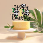 Panda Happy 1st Birthday Cake topper,Panda Cake Decorations, Jungle Animals Theme Party Supplies,Kids Children Newborn Birthday Party Decorations.