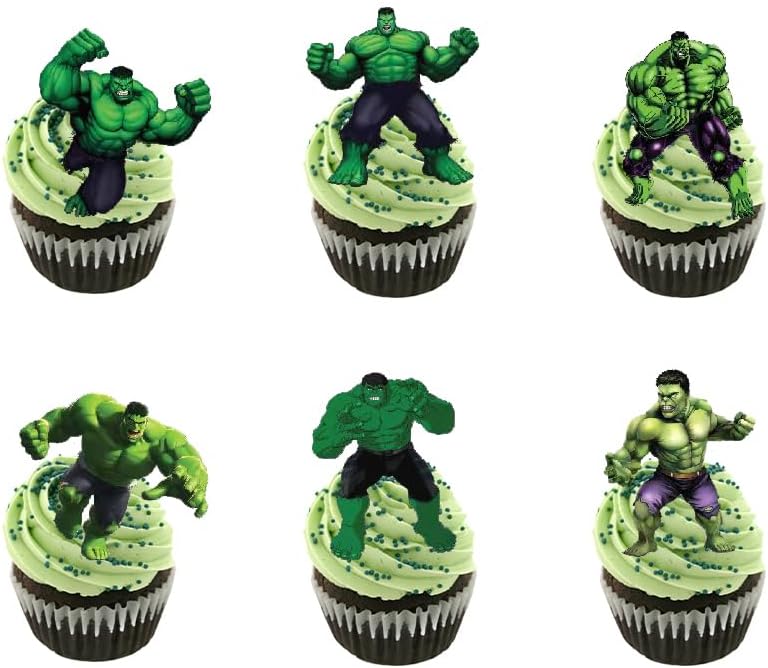 24pcs Hulk Cake Toppers Cupcake Toppers Cake Decorations,Hulk Birthday Party Supplies Decorations (14)